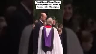 Prince William & Princess Catherine chatting with the priest after Christmas service at Sandringham