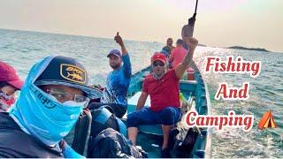 Fishing   and camping ️ in a Far away Island ️. Catch and cook , Camping in Kapu Udupi #fishing