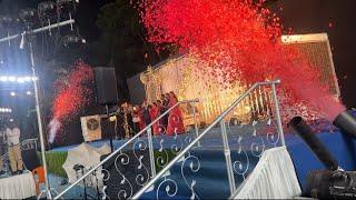 Confetti Shower Red with Guest Blessings  #confetti #blower #weddingmoments