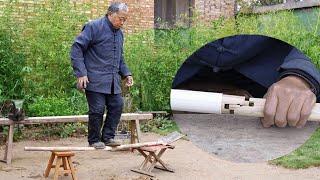 Chinese Master Carpenter Puts Broken Sticks Together Using The Seam Technique.#diy#dovetails#maker