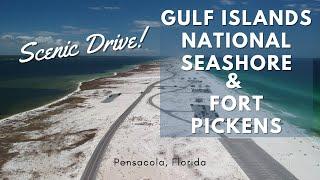 Drive: Gulf Islands National Seashore & Fort Pickens (4K 60FPS)