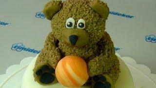 Mini fondant teddy bear cake (Malý dort s medvídkem)