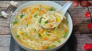 Sup Jagung Telur | Sup Favorit Si Kecil | Egg Drop Soup Recipe | Better Than Takeout | Nael Onion