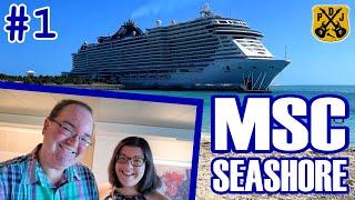 MSC Seashore 2024 Pt.1 - Embarkation, Balcony Tour, Sailaway Party, Broadway Show, Le Cabaret Rouge