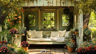 Cozy 4K Porch Space With Birdsong, Wind Chimes and Lake Wave Sounds For Relaxation