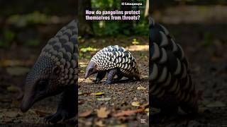 How do pangolins protect themselves from threats?