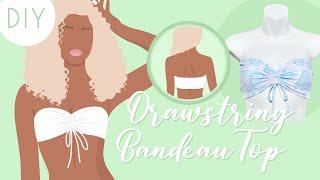 DIY | Drawstring Bandeau Bikini Top | Reversible