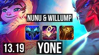 NUNU vs YONE (MID) | Rank 1 Nunu, 20/3/17, 7 solo kills, 1.1M mastery | KR Grandmaster | 13.19