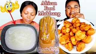 NIGERIA POPULAR BREAKFAST AKAMU AND AKARA WITH AGEGE BREAD MUKBANG| AFRICAN FOOD MUKBANG