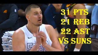 Nikola Jokic 31 Pts 21 Reb 22 Ast Phoenix Suns vs Denver Nuggets HIGHLIGHTS