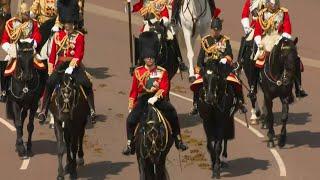 Prince Charles, Prince William and Princess Anne leave Buckingham Palace on horseback | AFP