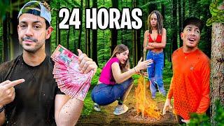 24 HORAS SOBREVIVIENDO EN EL BOSQUE SIN NADA!!