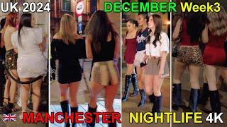  Manchester Nightlife - 2024  DECEMBER 4K  #ladies #manchester #walkingtour