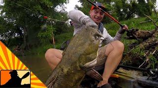 GIANT catfish brings an EPIC battle! | Kayak Flathead Fishing