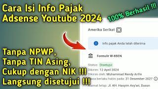 Cara Mengisi Info Pajak Youtube dengan NIK atau KTP | Terbaru 2024