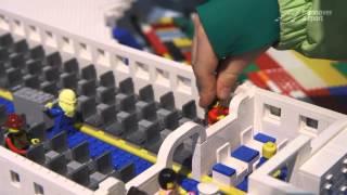 A LEGO ® airplane made of 9,764 bricks