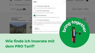 Projekt mit PRO Tarif finden | bring-together Tutorial