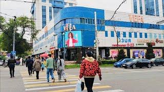 Bishkek  [4K] evening walking tour | 3D downtown Street view | Abdrakhmanov St. |Kyrgyzstan nature