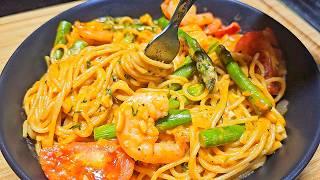 Prawn & Asparagus Pasta | One Pan Recipe | Lazy People Approved