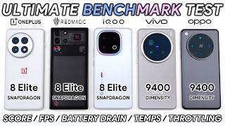 OnePlus 13 vs REDMAGIC 10 Pro vs iQOO 13 vs Vivo X200 Pro vs OPPO Find X8 Pro Benchmark Test