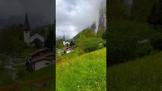 This is Lauterbrunnen,Switzerland #shorts #nature #waterfall #rain #nature #shorts #short