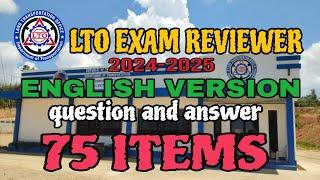 LTO EXAM REVIEWER FOR NON PROFESSIONAL  ENGLISH VERSION 2025 QUESTION AND ANSWER UPDATED REVIEWER