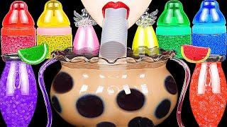 ASMR RAINBOW DRINKS *GIANT BOBA FISH BOWL BUBBLE TEA, CANDY, FROG EGGS TEA, 신기한 물 먹방 DRINKING SOUNDS