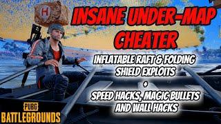 INSANE Under-Map Cheater in PUBG PC | Folding Shield + Raft Exploit | Names On TPP Ranked EU Squads