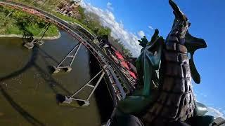 Plopsaland De Panne Draak Front Row POV April 2024