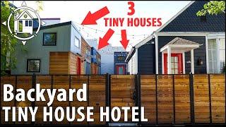 They Placed 3 TINY HOMES in a Backyard Parking Lot to Create Unique Hotel