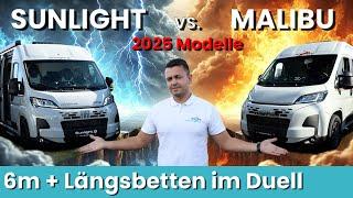 Sunlight 602 vs. Malibu 600 LE Kastenwagen: 6m + Längsbetten – welcher ist besser?