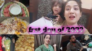 frst day of 2023 || Ghar pe guest aye || cooking dinner guest sub Sath sath || 