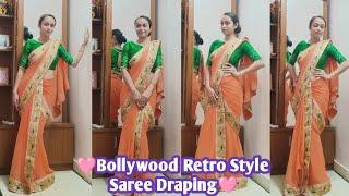 Bollywood Retro Style Saree Draping | How To Wear Tight Fitting Saree | Kaveri Kotadia #sareedraping