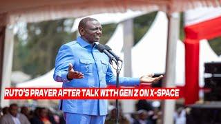 "NOMA SANA!! President Ruto forced to exit X-Space by GEN Z immedately after a word of prayer.