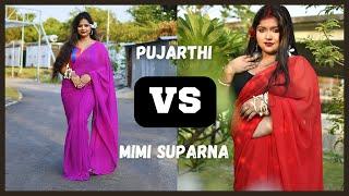 Pujarthi VS MimiSuparna // Saree Expression // HD VIDEO// Saree Lover #sareelovers