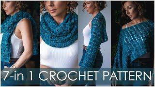 How to Crochet 7-in-1 Trade Winds Wrap for Beginners! Easy and Customizable!