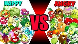 Team HAPPY vs ANGRY - Who Will Win? - PvZ 2 Plants vs Plant