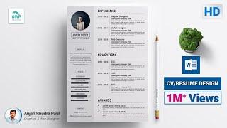 How to Create a CV/RESUME template in Microsoft Word Docx :  Docx Tutorial 