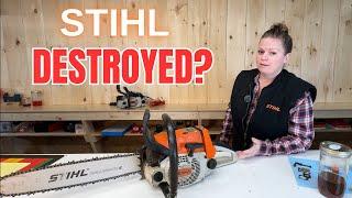 Old STIHL 026 Chainsaw Made In The USA  Is It Destroyed?  Will It Cut Fire Wood?