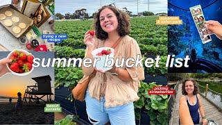 summer bucket list, strawberry picking, + trying a new recipe!