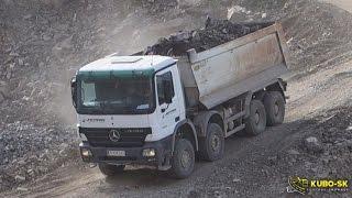 Mercedes Benz Actros dump truck - driving at the quarry
