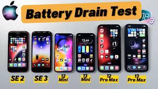 Ultimate 2025 iOS 18.3 Battery Drain Test iPhone SE2, SE3, 12 Mini, 13 Mini, 12 Pro Max, 13 Pro Max