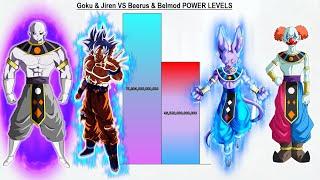 Goku & Jiren VS Beerus & Belmod POWER LEVELS All Forms - Dragon Ball Super