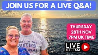 Join us for our Cruise & Travel LIVE Q&A -Thursday 28th November!