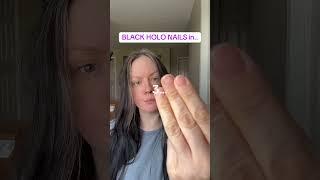 Black holographic press on nails  | on the Amazon storefront | #mom #nails #beforeandafter #diy