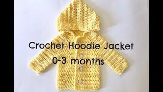 How to Crochet Hoodie Jacket (0-3 months)