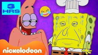 SpongeBob | Ponad trzy GODZINY najzabawniejszych momentów ze SpongeBoba!  | Nickelodeon Polska