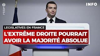 Législatives en France : l'extrême droite peut espérer la majorité absolue - RTBF Info