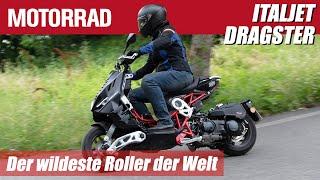 Italjet Dragster 300/125: Gitterrohrrahmen, Achsschenkellenkung, Alu vorn, Alu hinten: einfach wild!