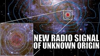 Radio Signal of Unknown Origin Discovered in a Nearby Galaxy NGC 2082